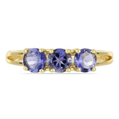 BUY STERLING SILVER GOLD PLATED NATURAL IOLITE GEMSTONE RING